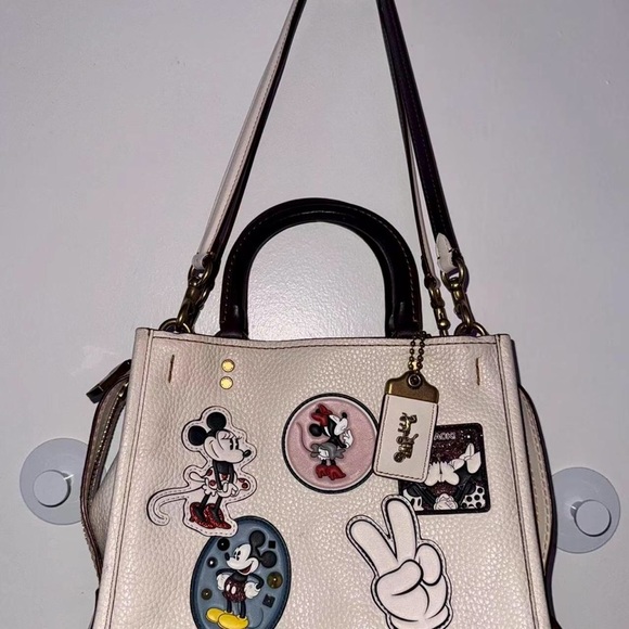Coach Handbags - Coach Cream Satchel with Disney Patches